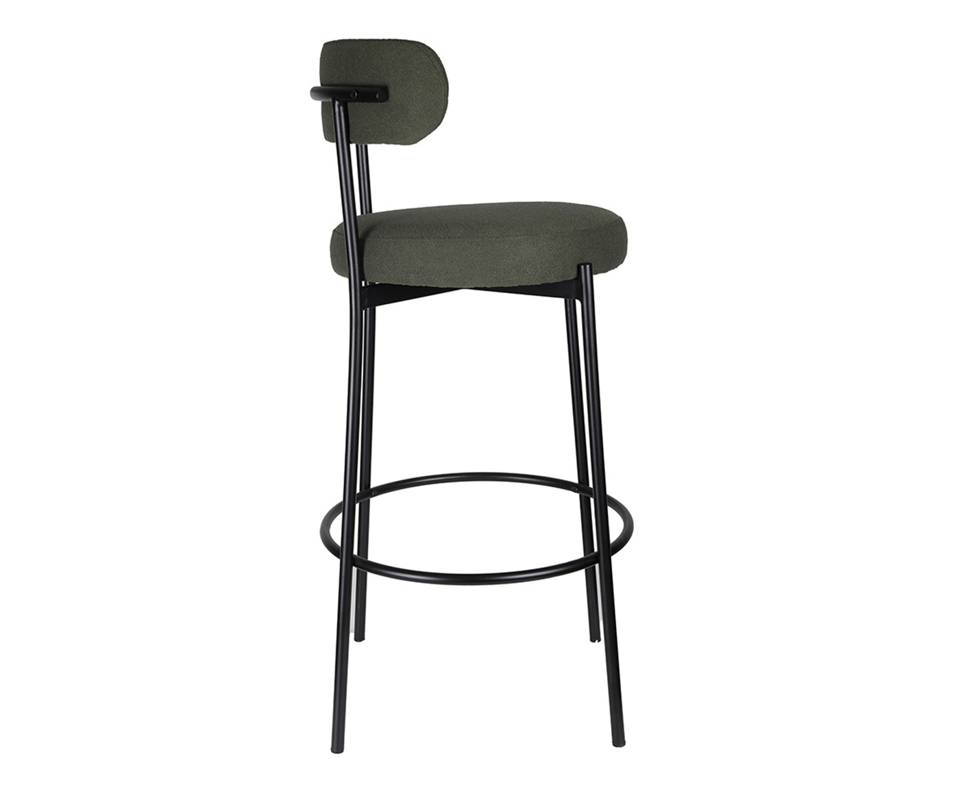 Banqueta Serena Boucle Verde Oliva Base Preta image number 2