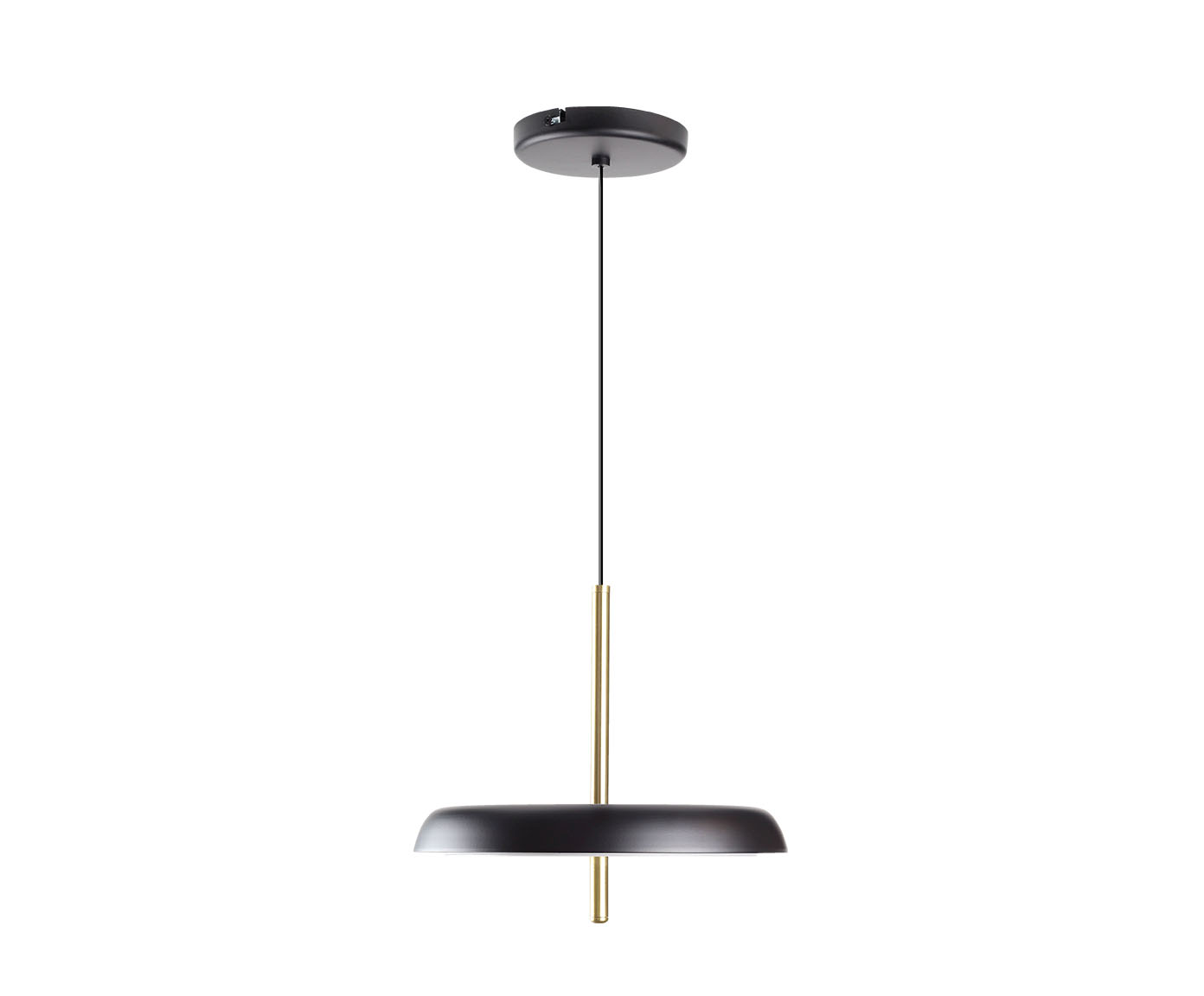 Pendente Dalu Direto Bivolt - Preto e Dourado Escovado image number 1