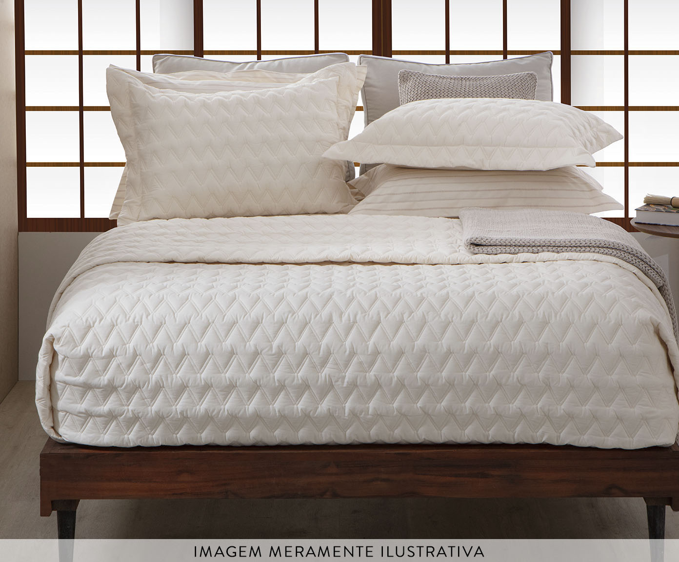 Jogo de Cobre-Leito Chevron Natural 200 Fios image number 3