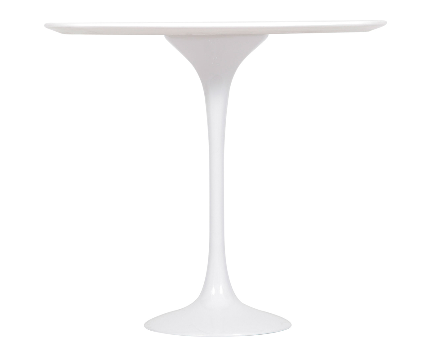 Mesa Saarinen Lateral Oval Quartzo com Base Branca - image 1