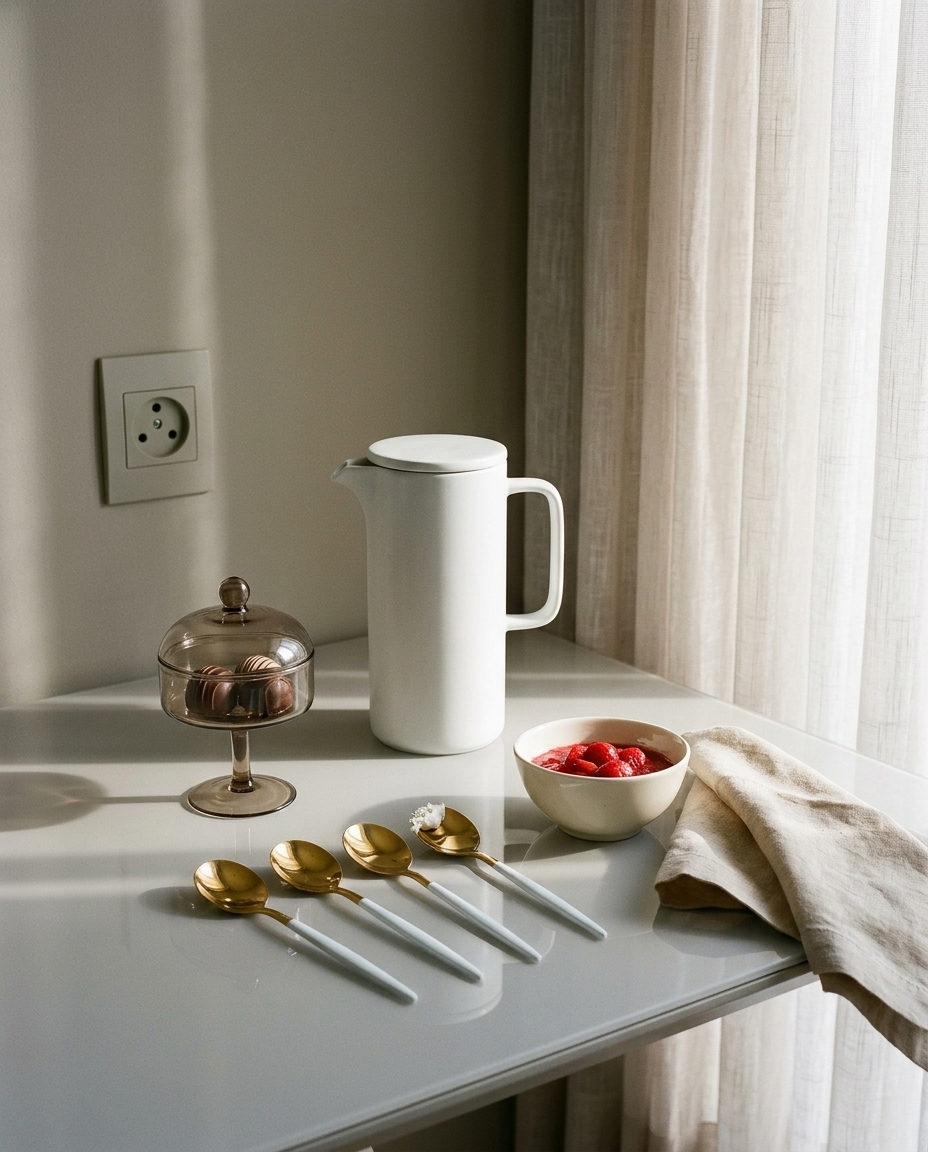 Jogo de Colheres de Sobremesa em Inox Slim Branco image number 2
