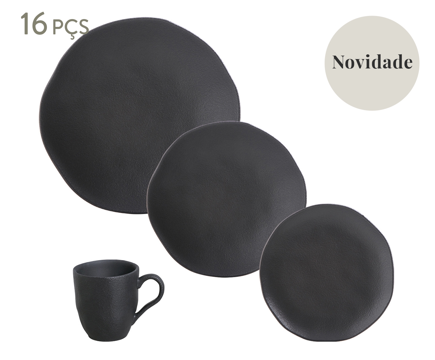 Aparelho de Jantar Org&acirc;nico Preto Matte Preto - image 0