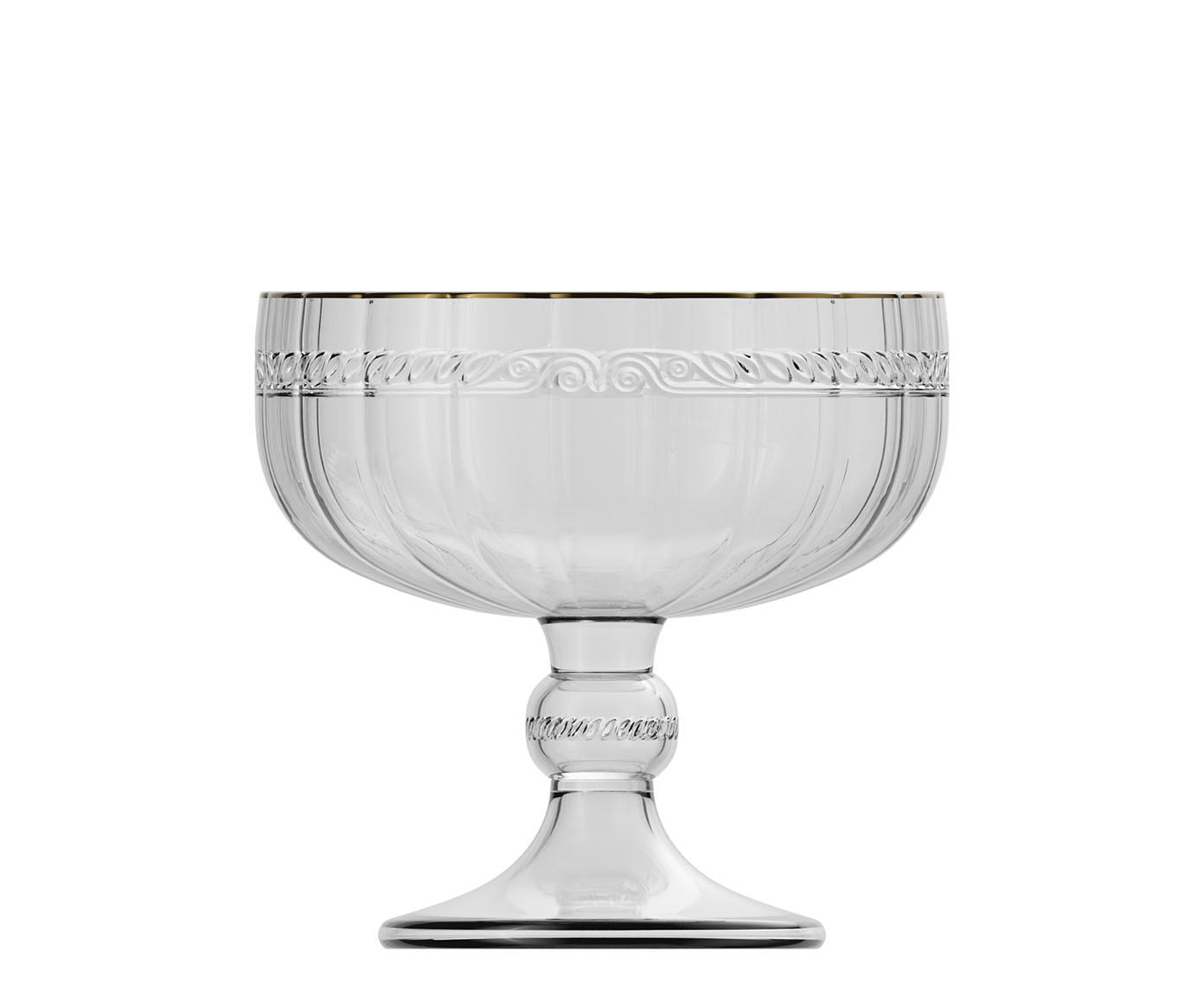 Jogo de Ta&ccedil;as para Sobremesa em Cristal com Fio de Dourado Imperial image number 2