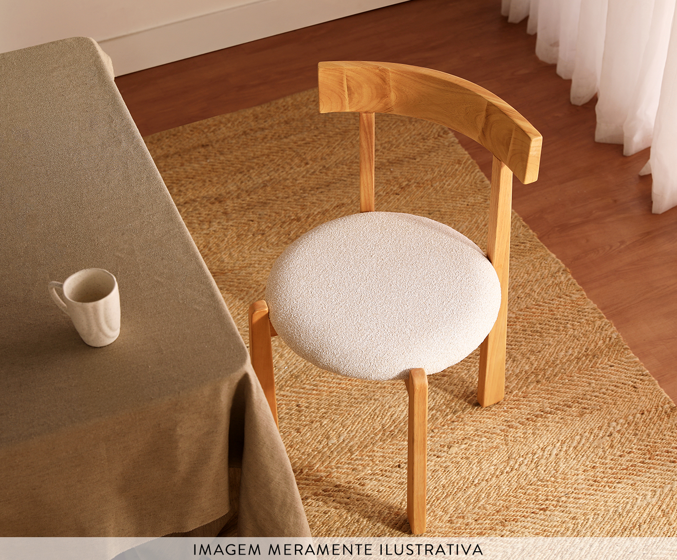 Cadeira Talin Boucl&eacute; Off White image number 2