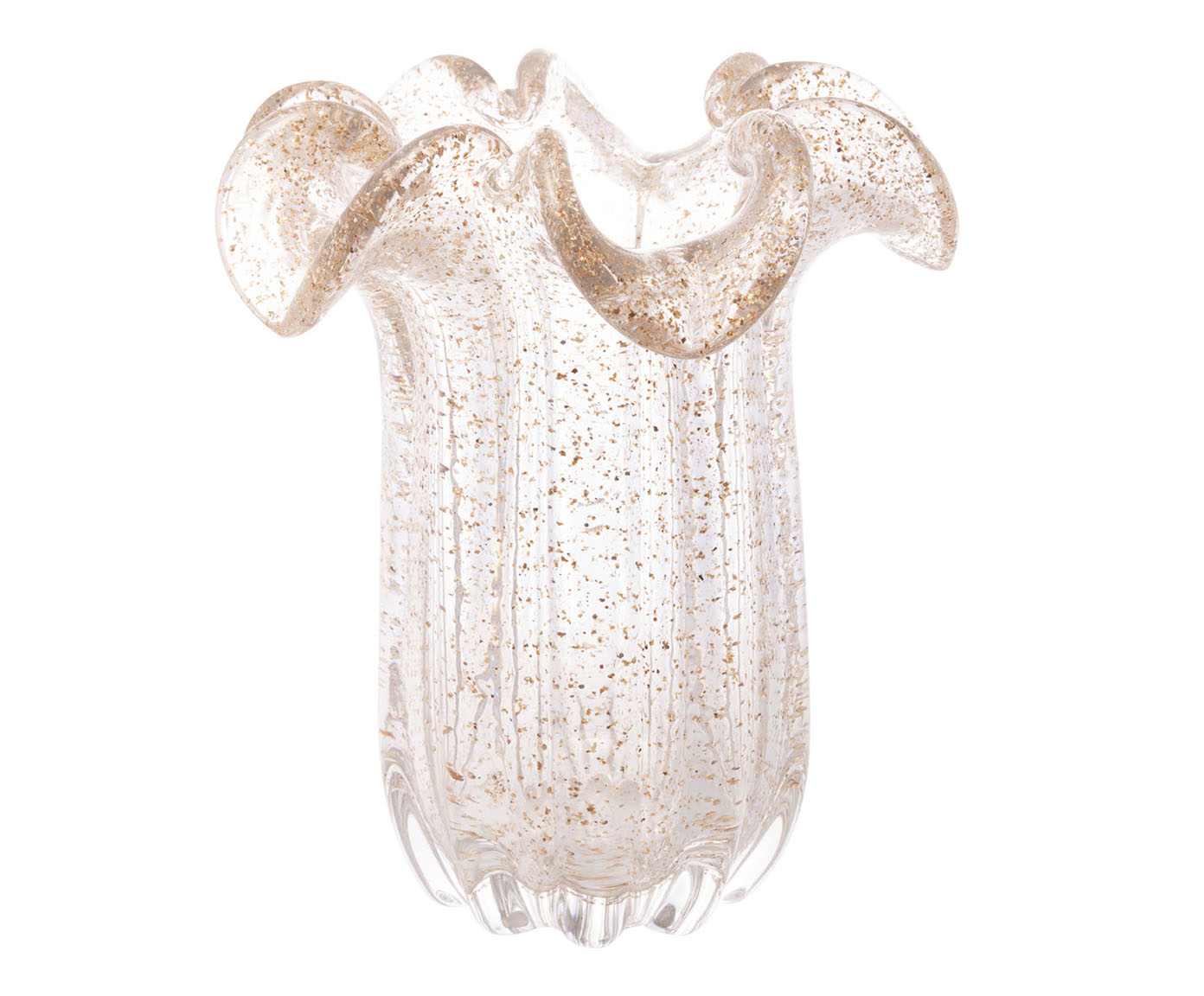 Vaso Italy Transparente e Dourado image number 1