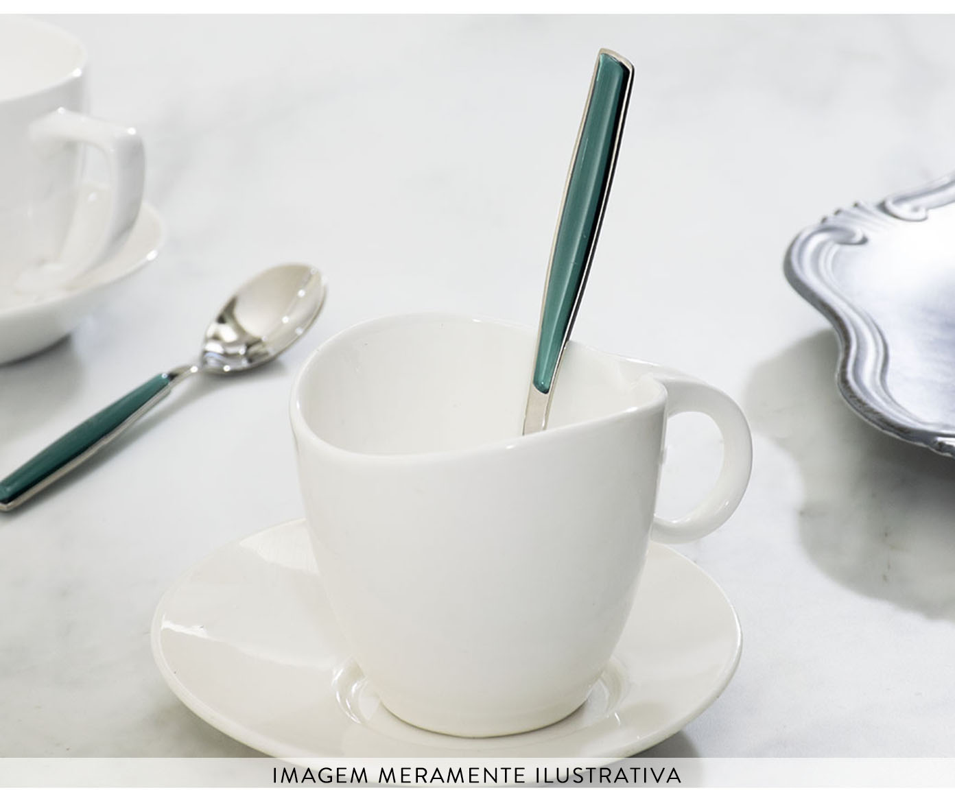 Jogo de Colheres para Caf&eacute; Glamour Verde Tiffany image number 2