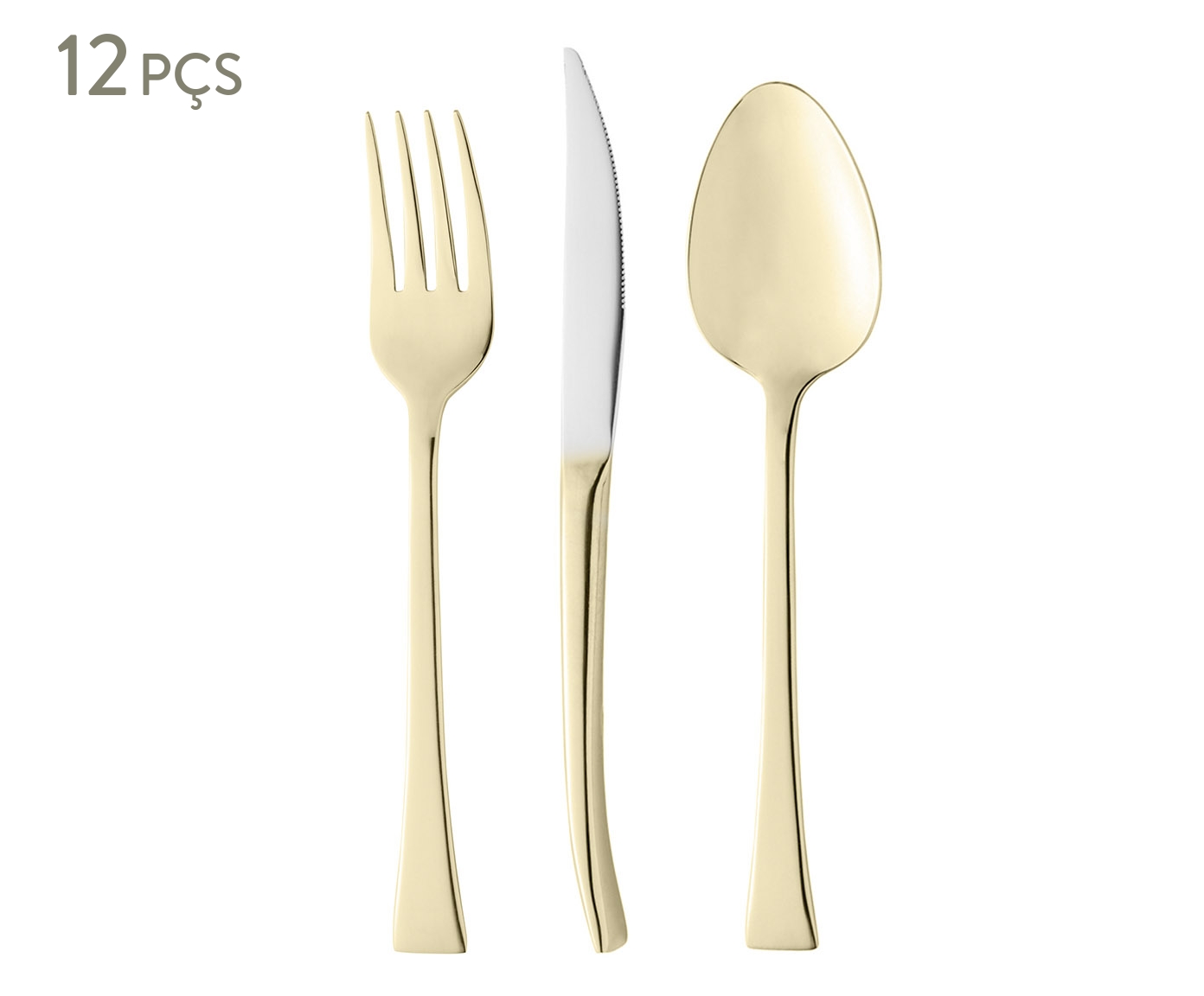 Faqueiro de A&ccedil;o Inox Berna Dourado - image 0