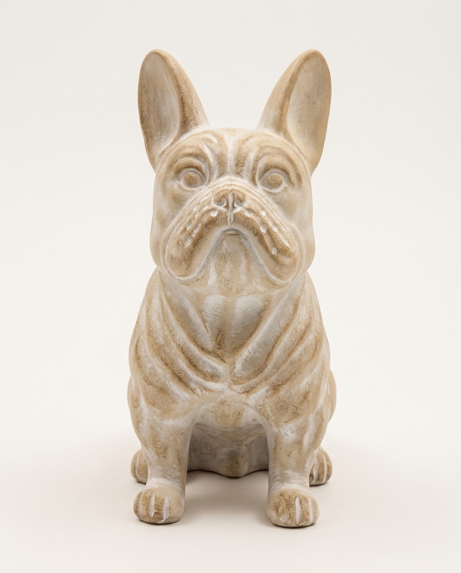 Escultura Bulldog Franc&ecirc;s Bege Patinado - image 0