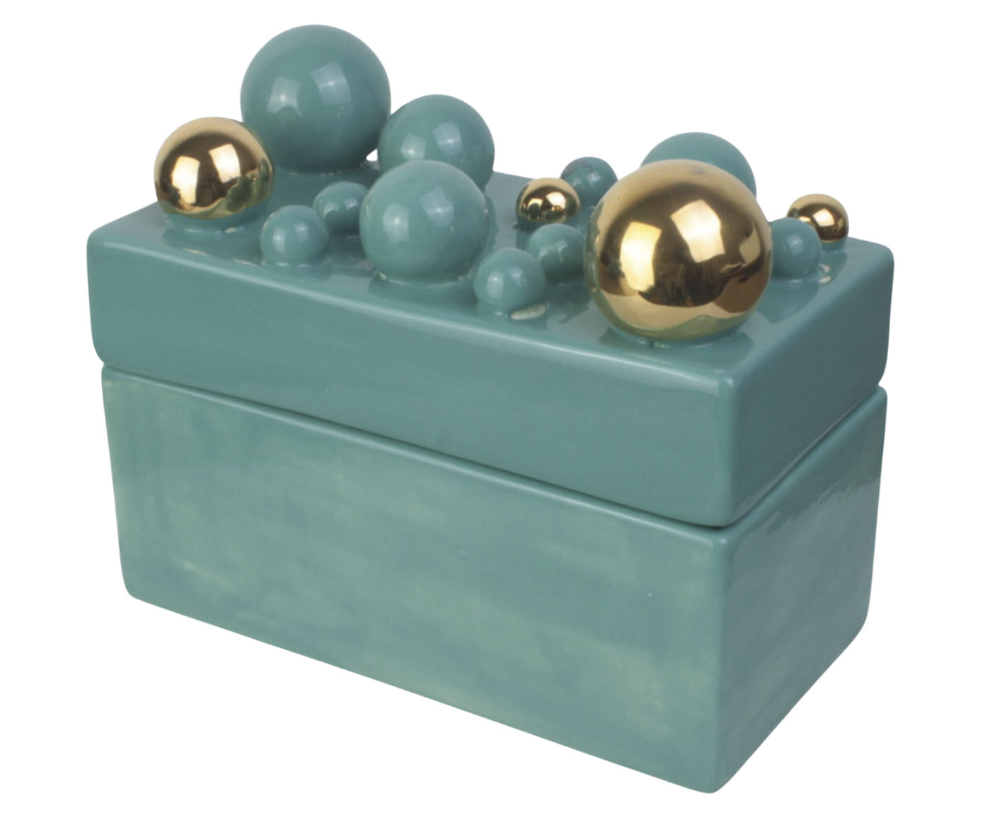 Caixa Greta Sphere Verde e Ouro image number 0
