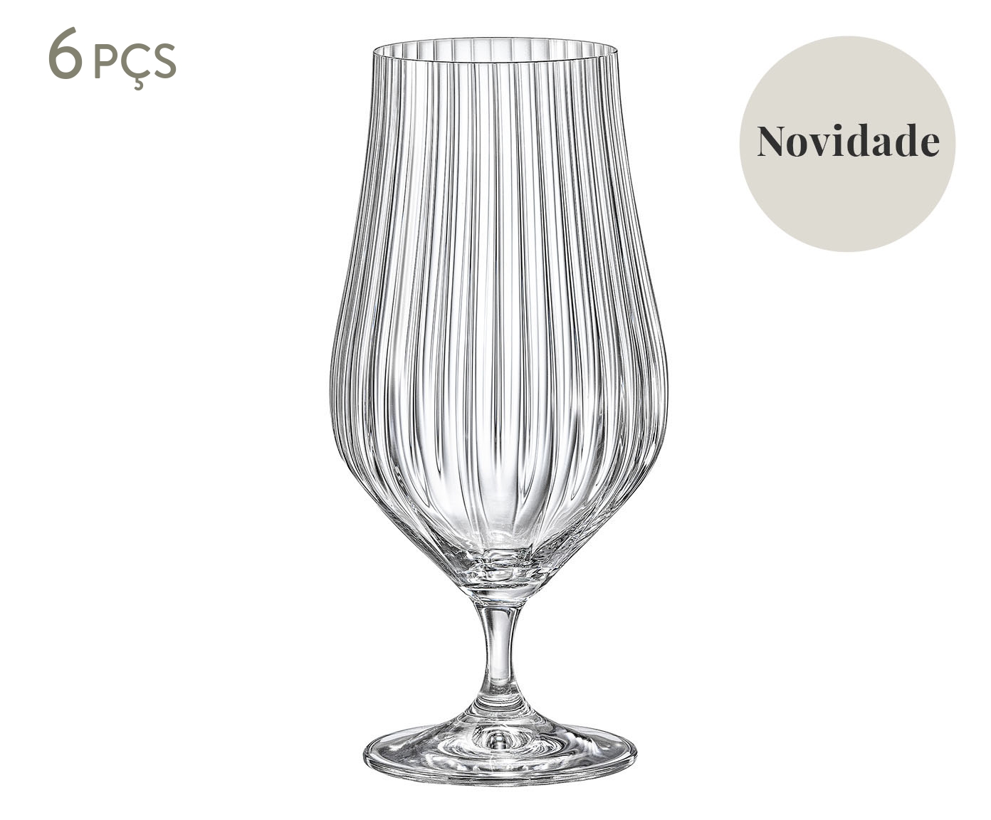 Jogo de Ta&ccedil;as para Cerveja em Cristal Tulipa Optic - image 0