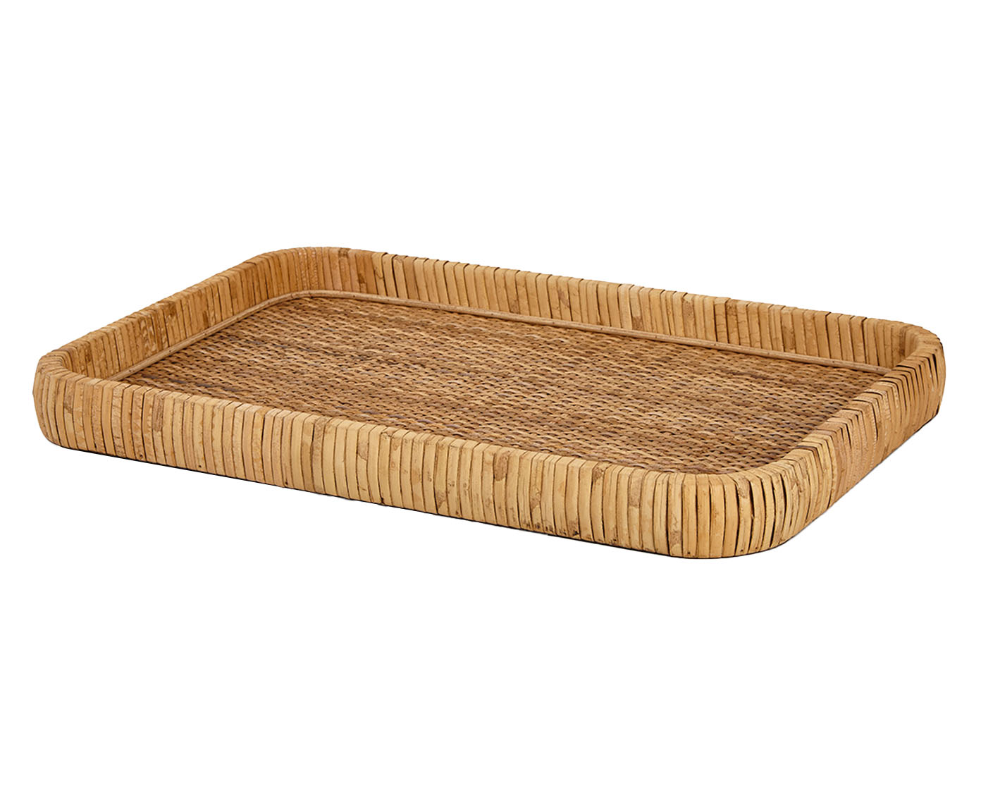 Bandeja Decorativa Maior em Fibra Natural Escura image number 0