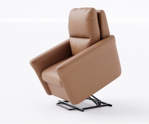 Poltrona Blend com Lift Couro Brown image number 2