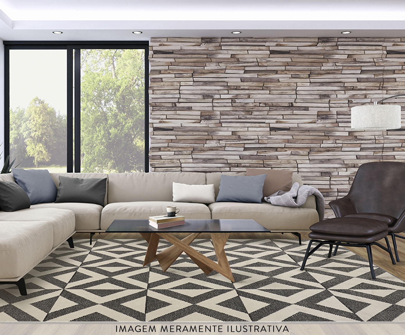 Tapete Black White Modern Bege - image 1