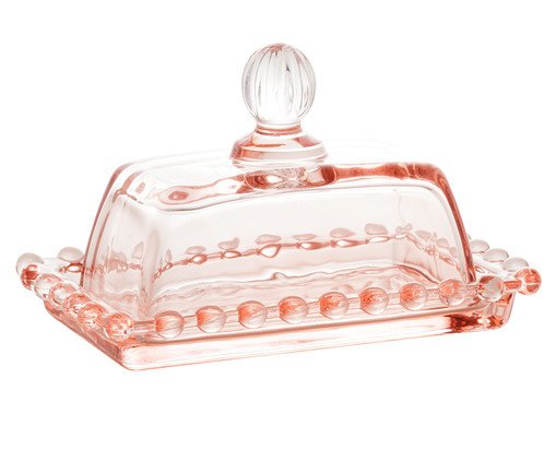 Manteigueira em Cristal Pearl Rosa image number 1