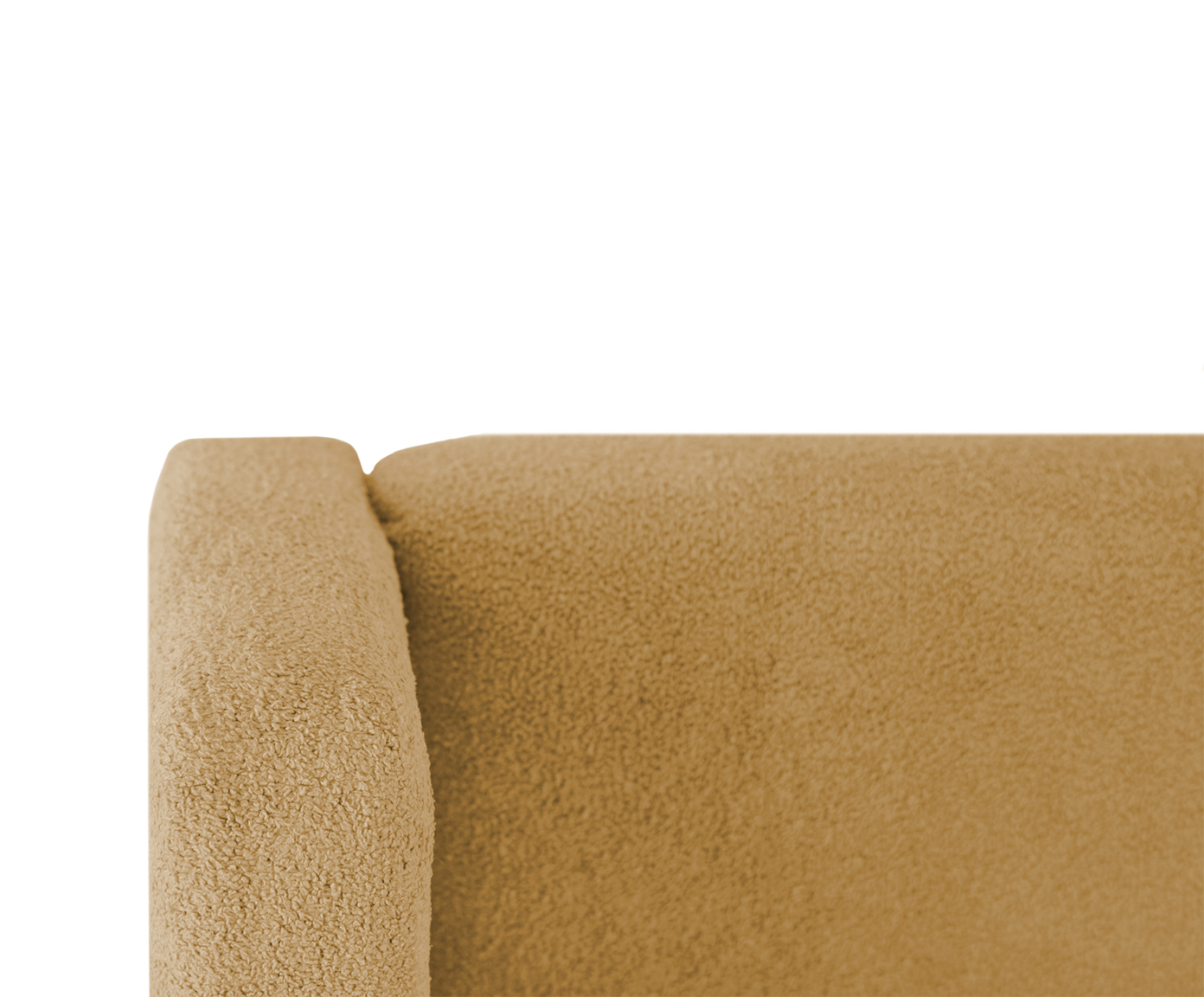 Cabeceira em Boucle Aveludado Classic Amarelo Ocre image number 4