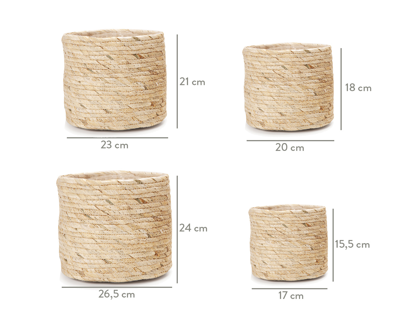 Jogo de Cachepot em Fibra Natural Elena image number 6