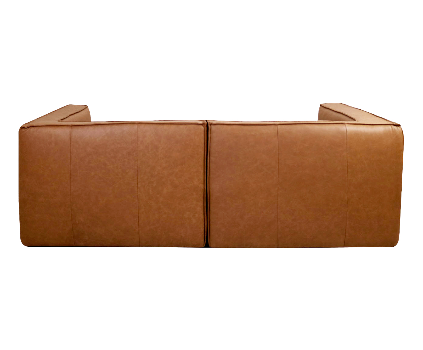 Sof&aacute; 2 M&oacute;dulos Chaise Esquerdo Mensa em Couro Caramelo image number 3