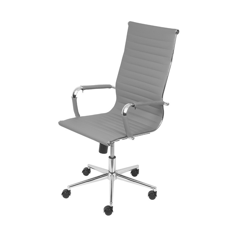 Cadeira com Rod&iacute;zios Alta Office Eames Esteirinha Cinza - image 0