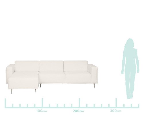 Sof&aacute; Modular com Chaise Ant&ocirc;nio Ch&aacute; Branco image number 1