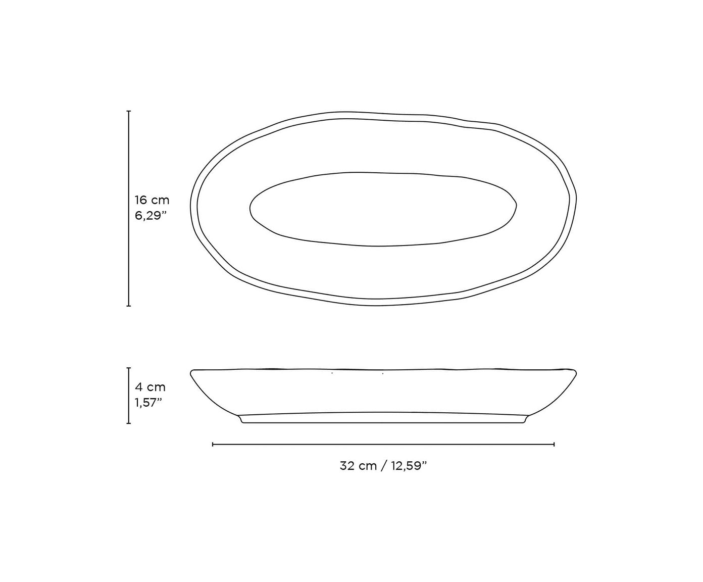 Jogo de Travessas Oval Funda Org&acirc;nico Dust Cinza image number 2