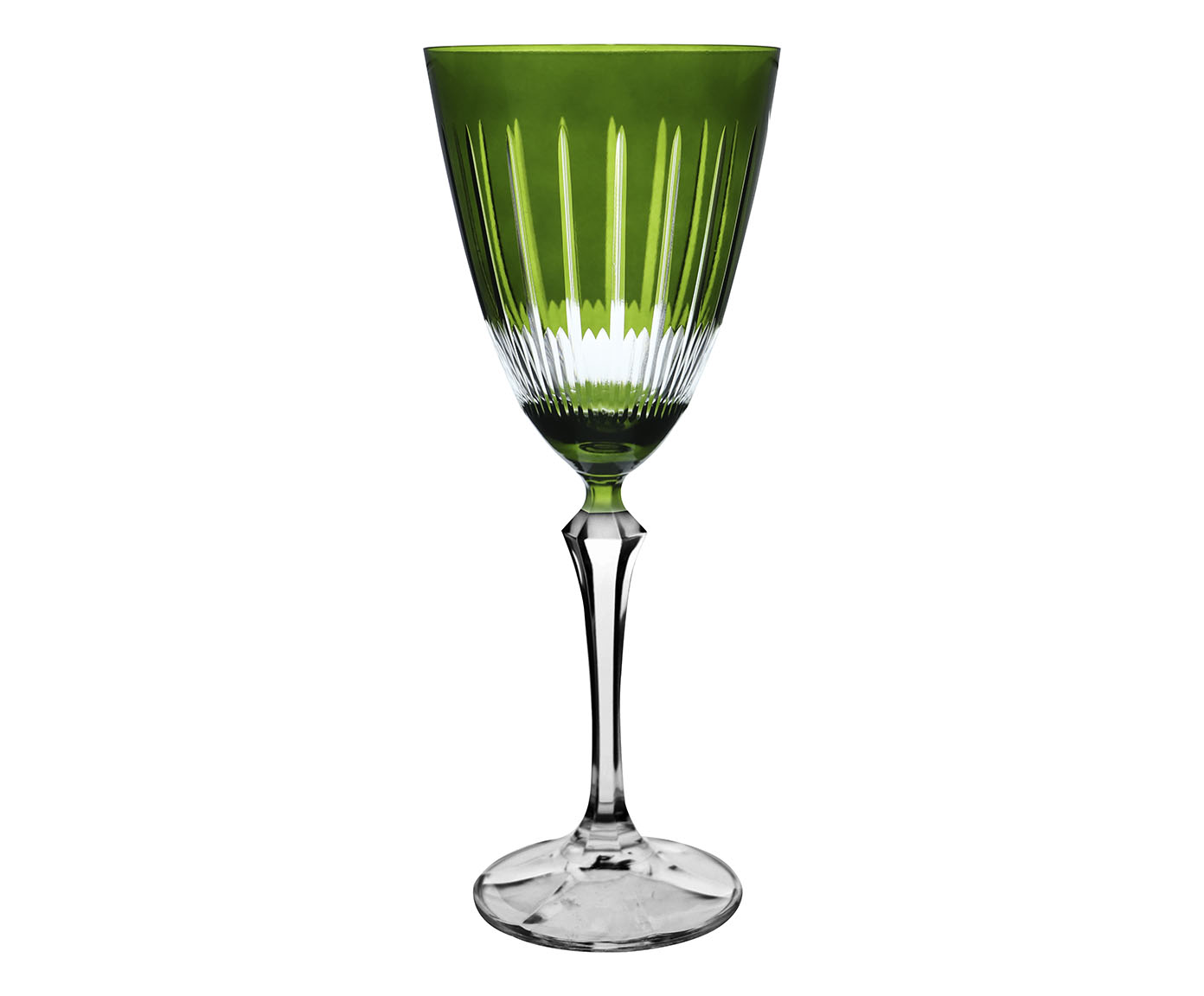 Ta&ccedil;a para &Aacute;gua Elizabeth em Cristal Lapidada Verde image number 0