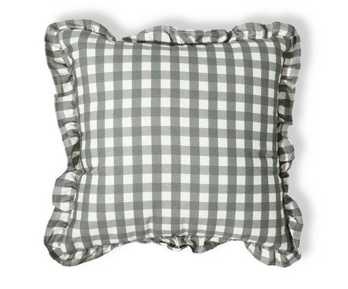 Capa de Almofada Estampada com Babados Vichy Elena Verde image number 0