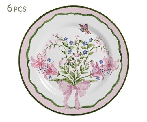 Jogo de Pratos para Sobremesa Bellet Bouquet Rosa - image 0