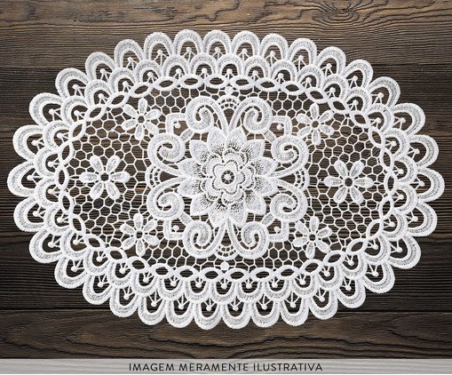 Lugar Americano Oval Floral Branco image number 1
