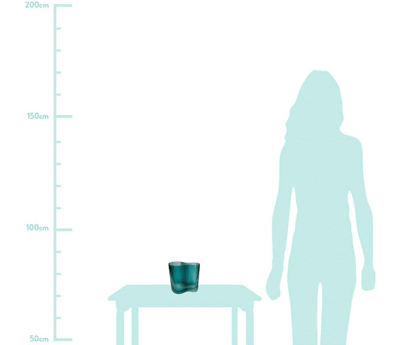 Vaso em Vidro Laverne - Azul image number 2