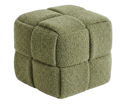 Pufe Cubo em Boucl&eacute; verde - image 0