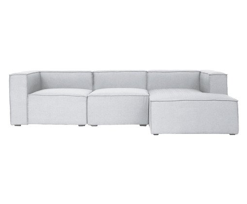 Sof&aacute; 3 M&oacute;dulos Chaise Mensa Cinza Claro image number 2