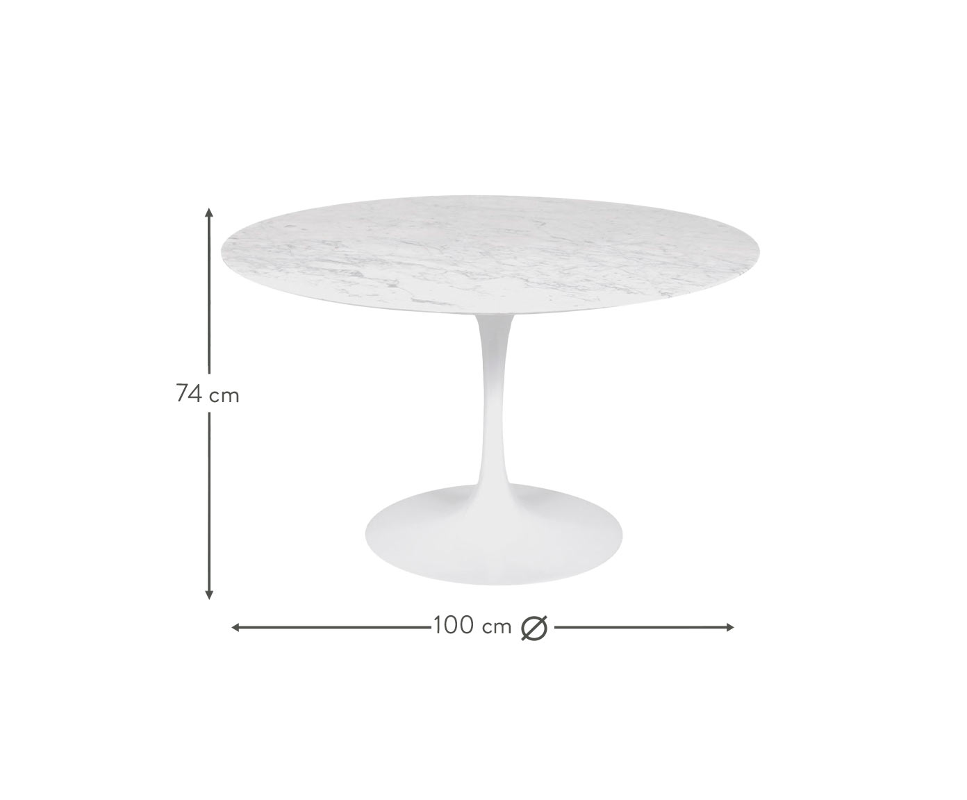 Mesa Saarinen Redonda Carrara Base Branca image number 5