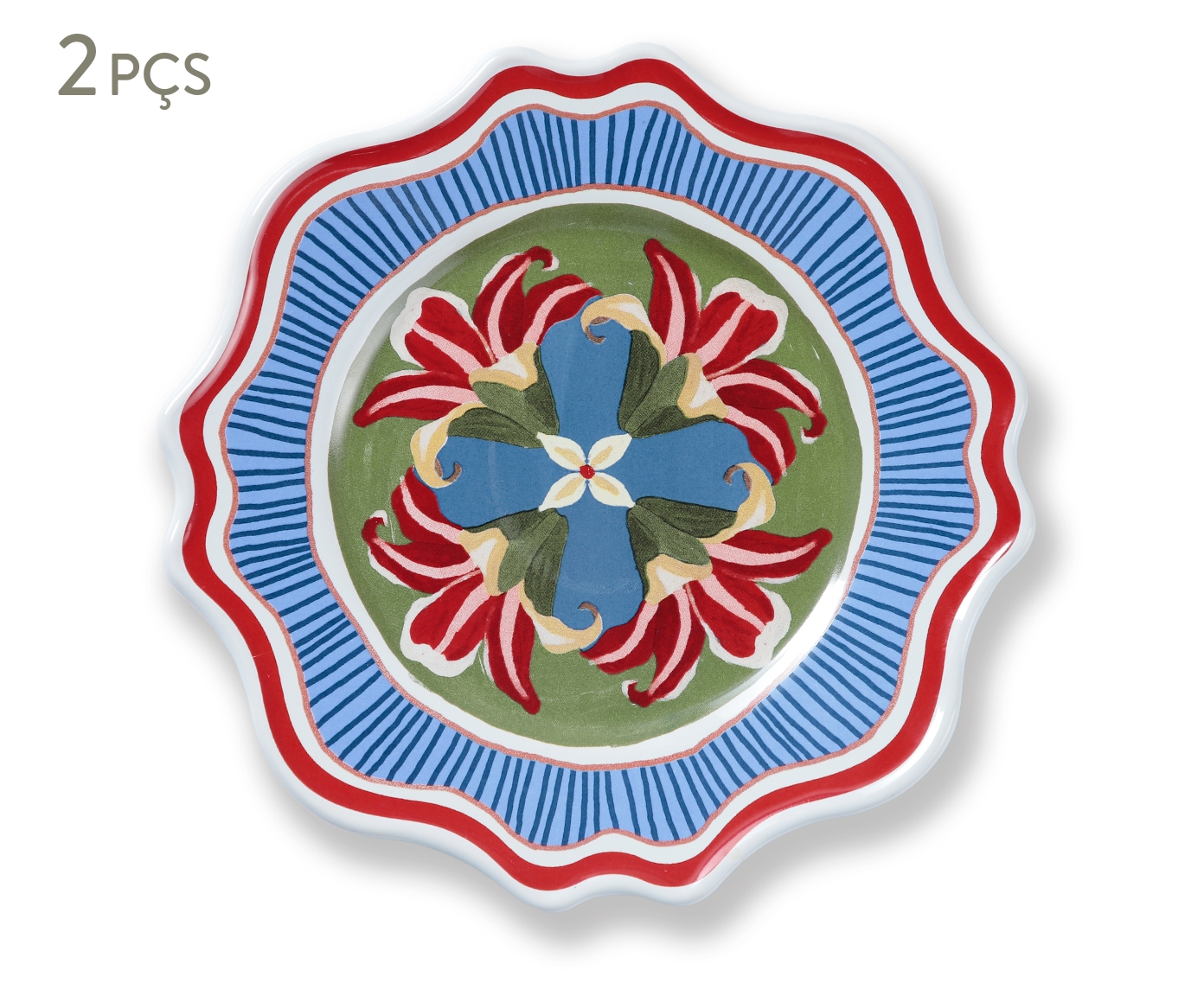 Jogo de Pratos de Sobremesa Estampa Floral - image 0