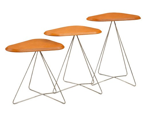 Mesa Lateral Liz Laminado Castanho image number 1