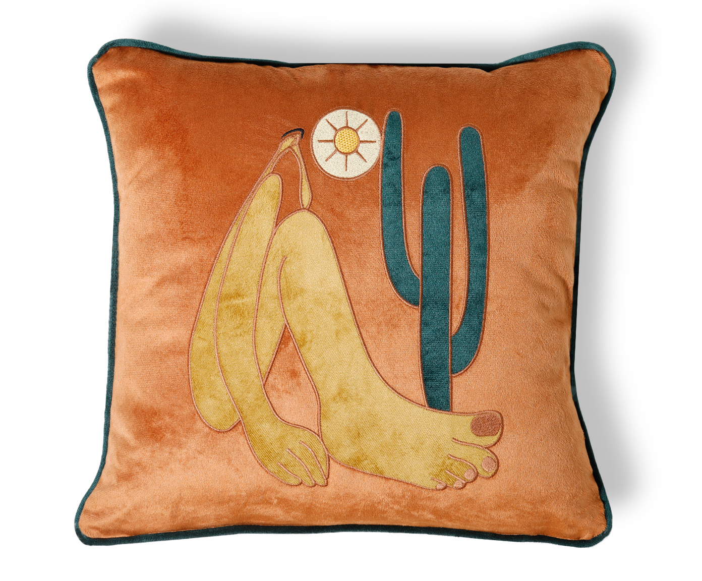 Capa de Almofada Bordada Abaporu de Tarsila do Amaral Terracota - image 0