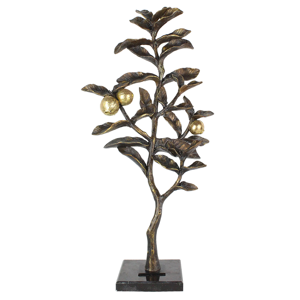 Escultura em Resina &Aacute;rvore Frut&iacute;fera Dourado image number 0