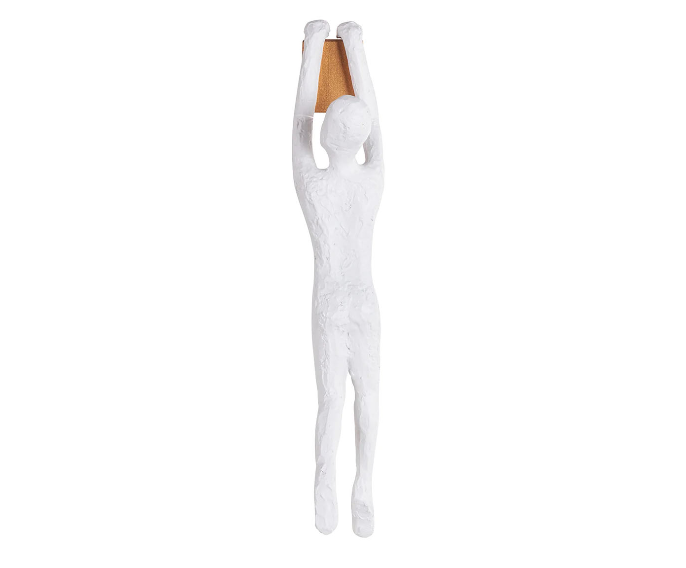 Adorno de Parede Homem Escalando Frontal Branco e Dourado - image 0