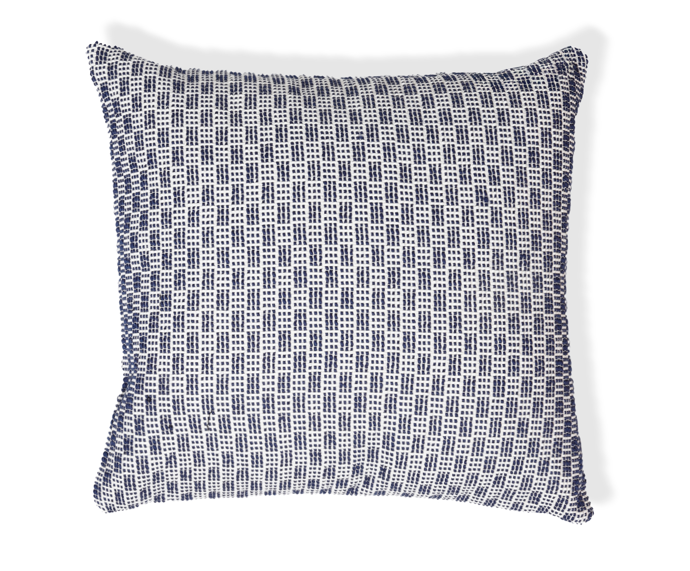 Capa de Almofada Xadrez Tran&ccedil;ado Azul Marinho - image 0