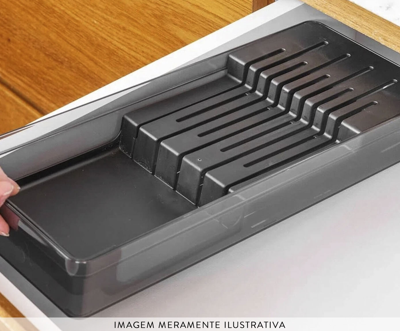 Organizador de Facas Clear - Preto Fechado image number 2