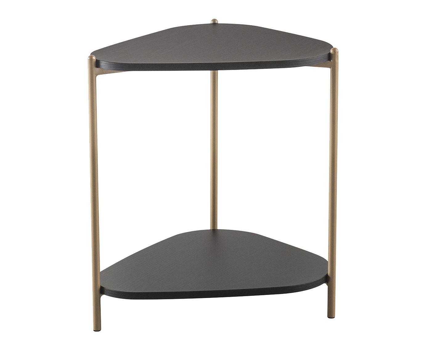 Mesa Lateral Com Prateleira Org&acirc;nica Nero e Dourado - image 0