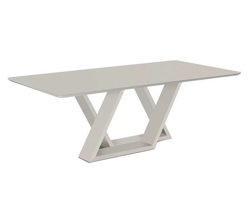 Mesa de Jantar Hohen Off-White Gloss image number 0