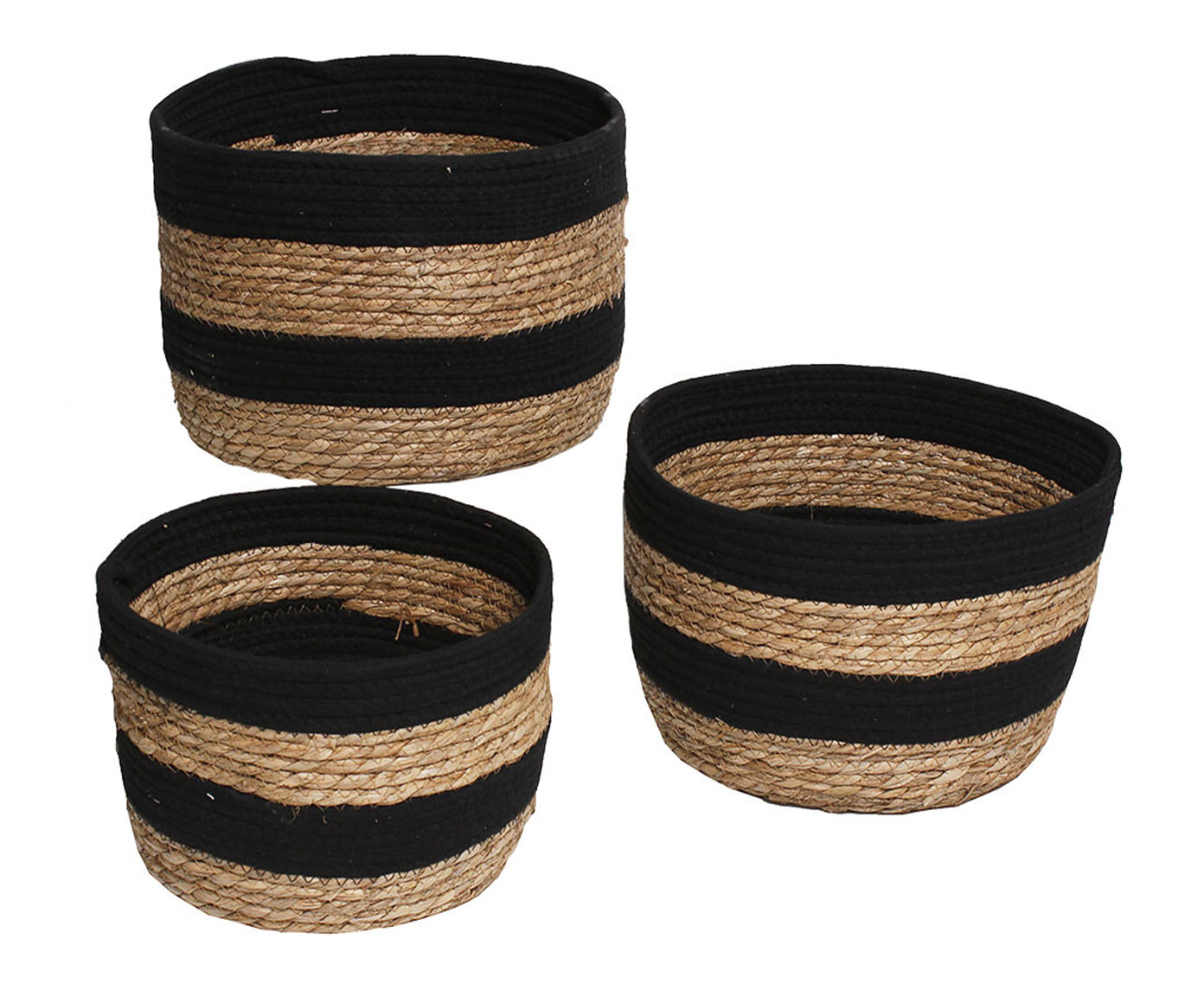 Jogo de Cestos Cachi Bege e Preto - image 0