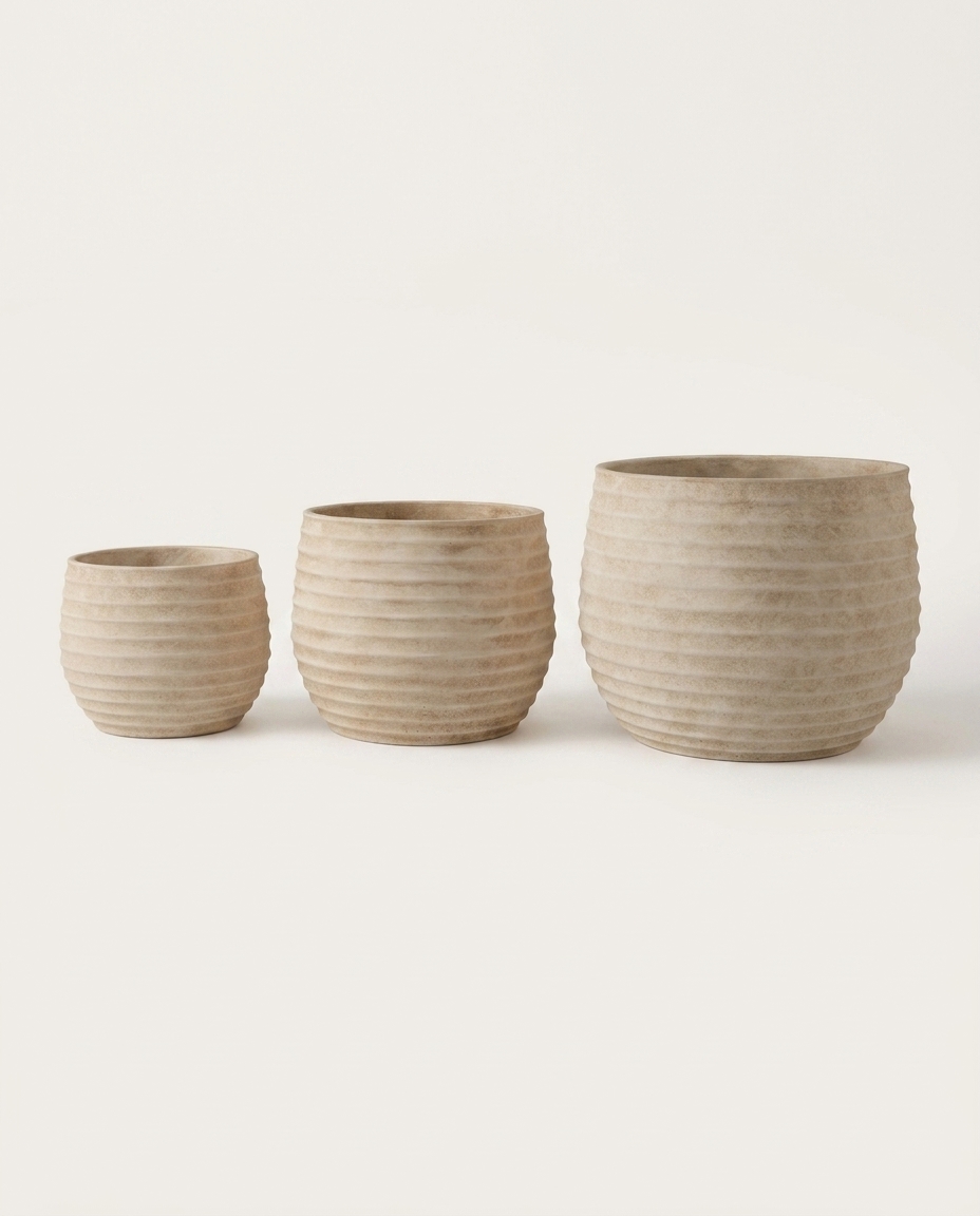 Jogo de Cachepot Odim - Off White - image 1