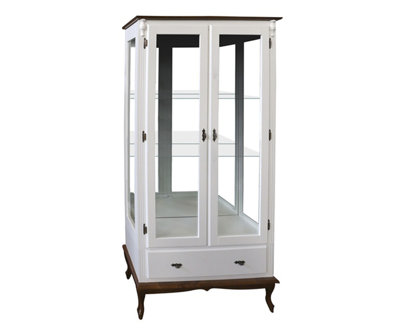Vitrine Luiz Xv Natucci Branca e Imbuia Glaser - image 0