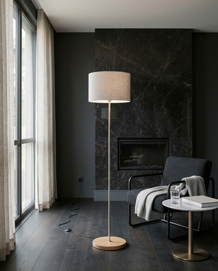 Coluna Slim Linho Orion Castanho - Bivolt image number 3