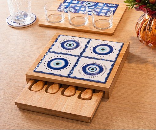 Jogo de Tab&uacute;a com Talheres para Queijo Greek Natural image number 7