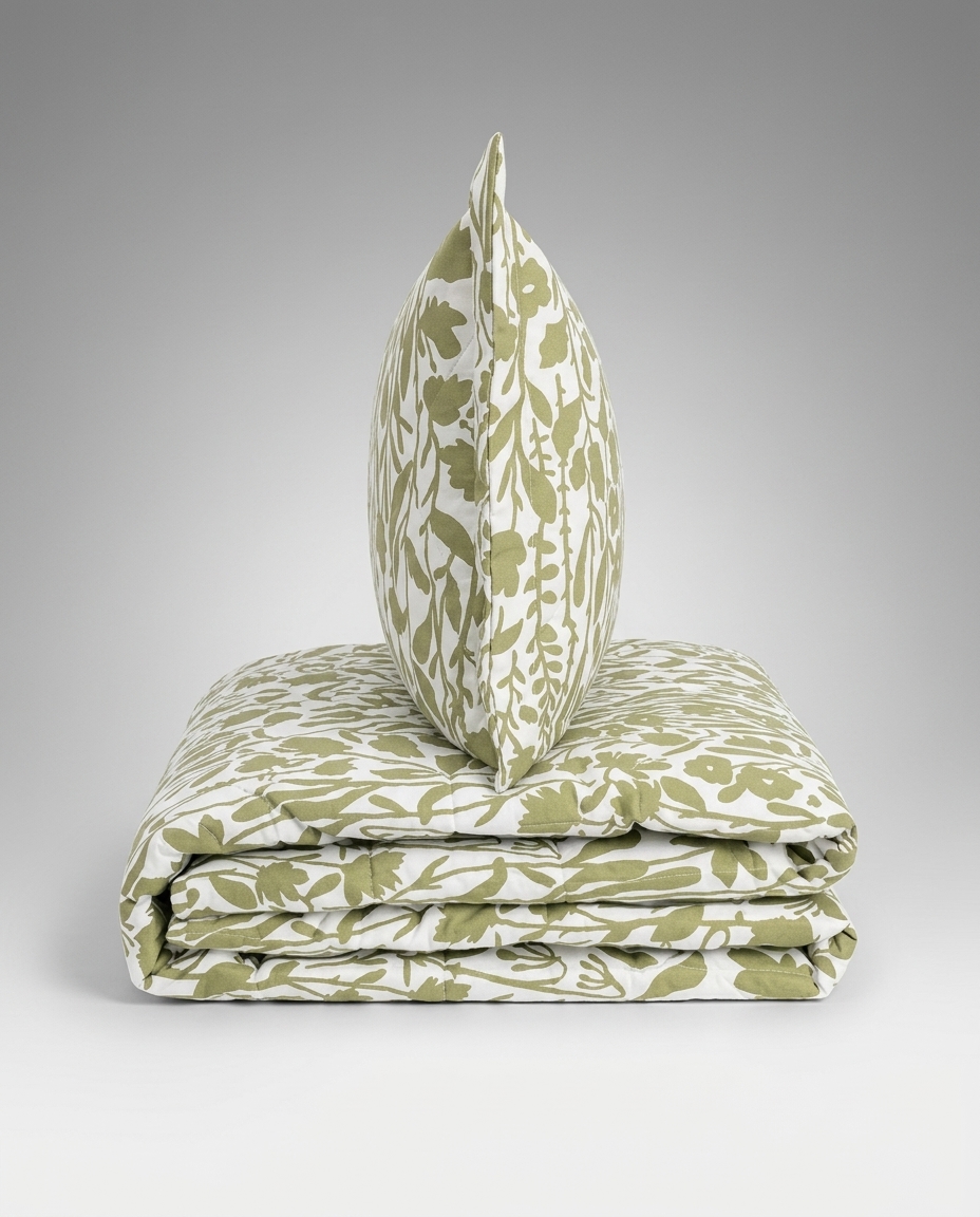 Jogo de Cobre-Leito Floral Artsy Verde Oliveira 200 Fios image number 6