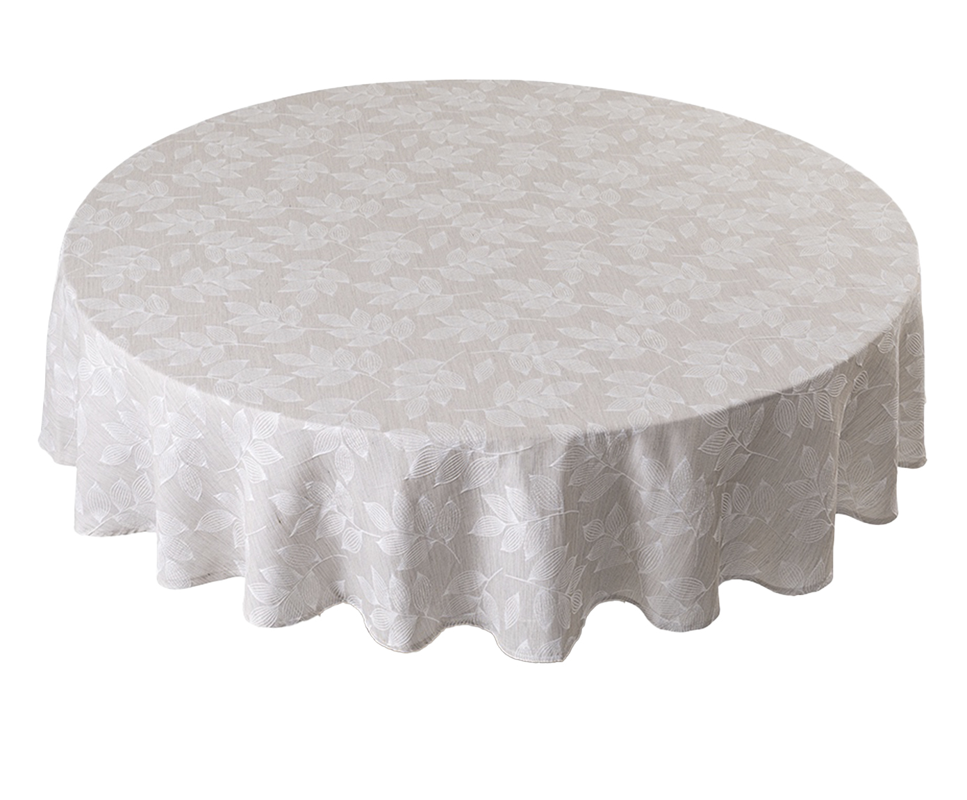 Toalha de Mesa Redonda Imperme&aacute;vel Natural image number 0