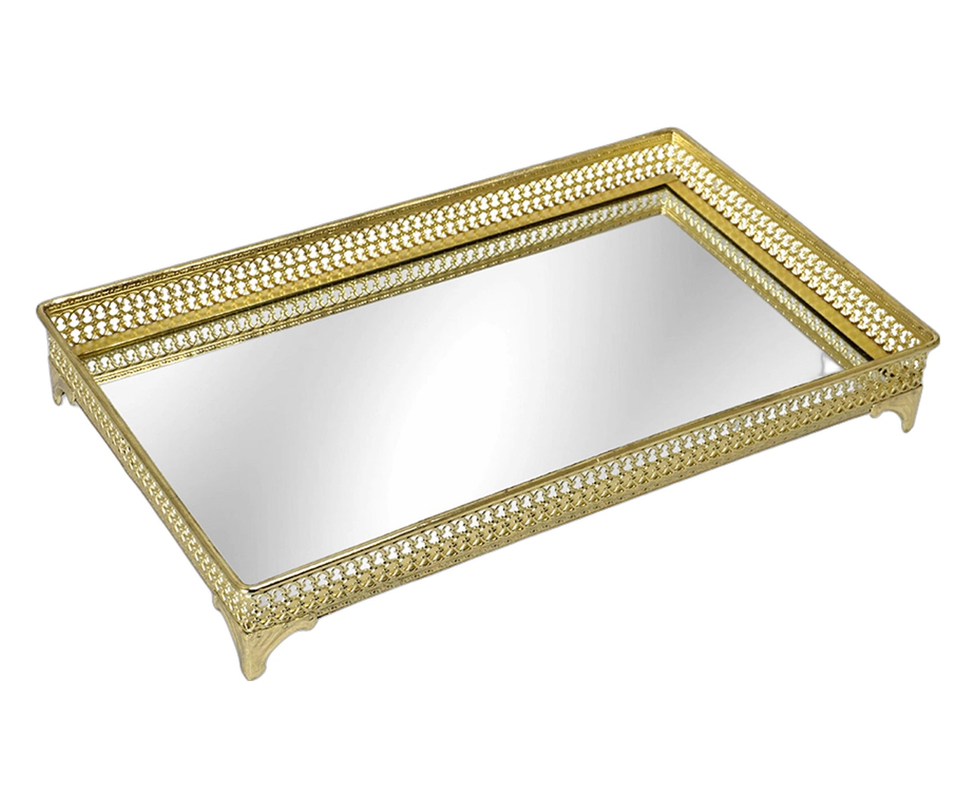 Bandeja Decorativa Lunor Dourado image number 1