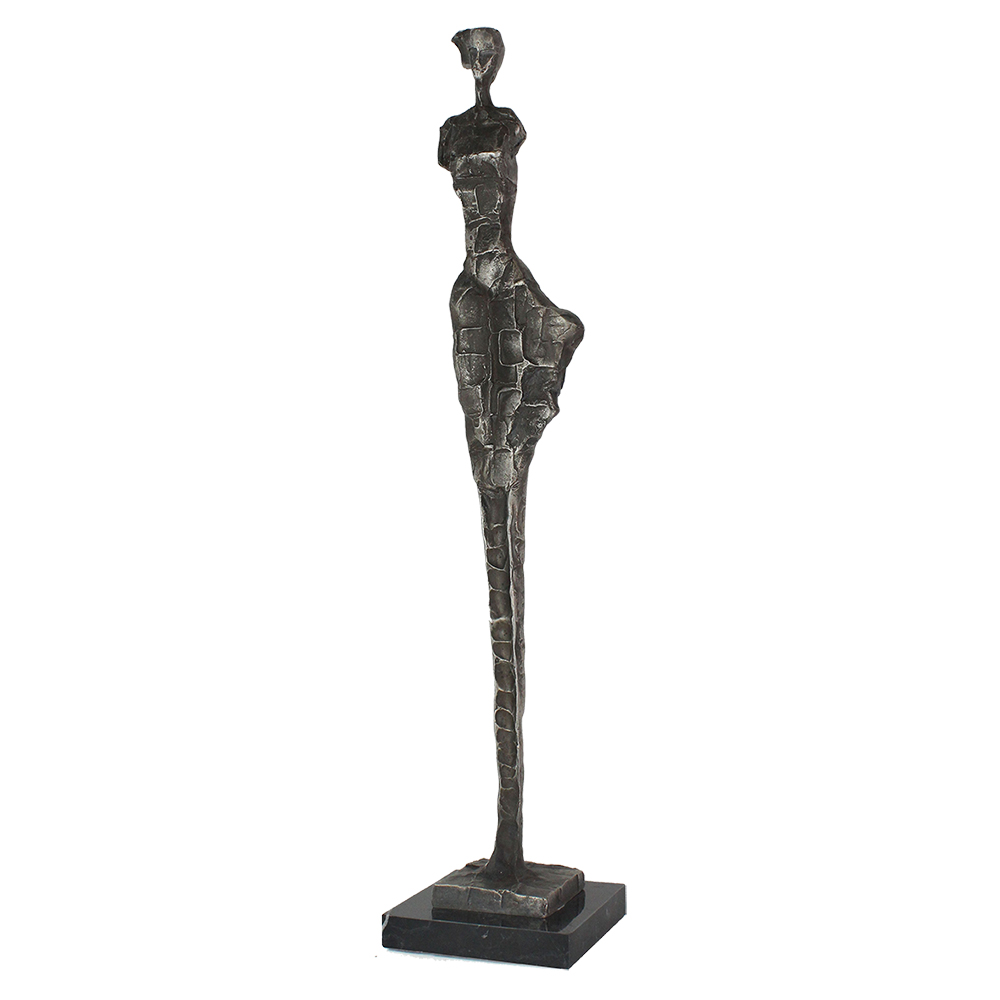 Escultura em Resina Mulher Prateado - image 0